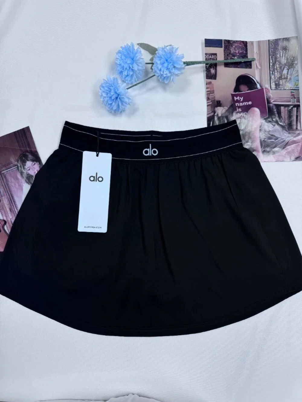 🖤 NWT Alo Yoga Match Point Tennis Skirt Black 🎾 Classic Sporty Skort